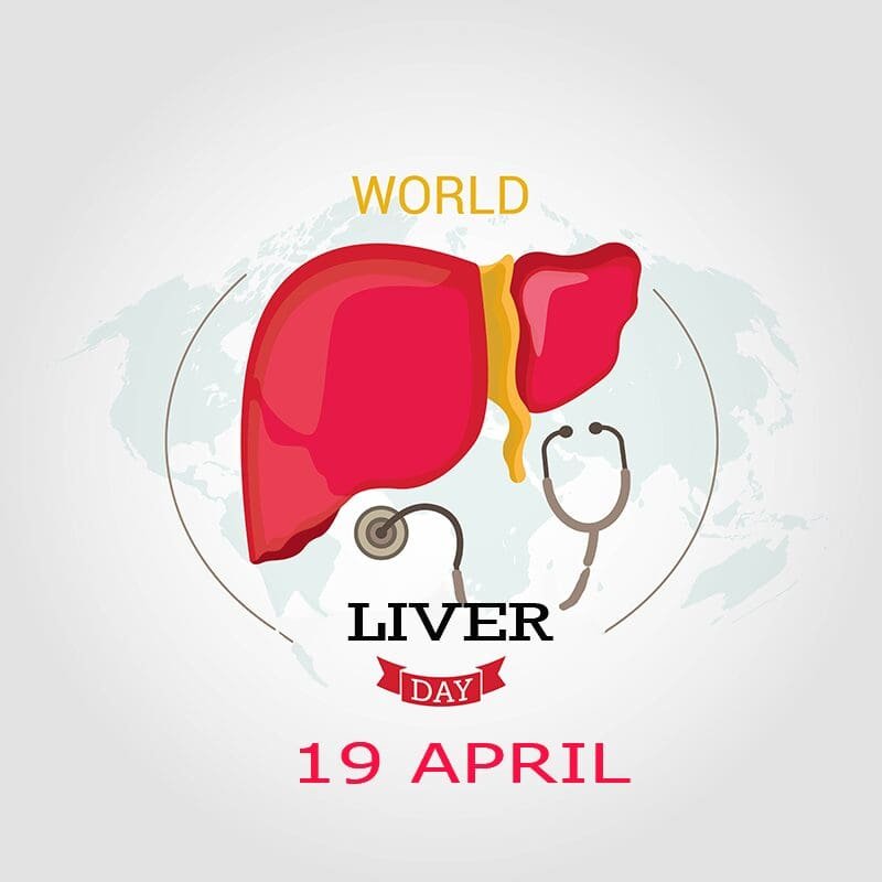 World Liver Day 2025 awareness poster with healthy liver tips