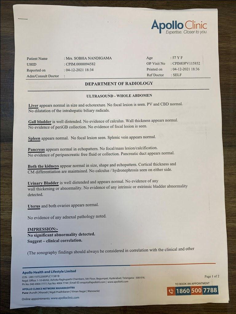 Lab Report After Treatment