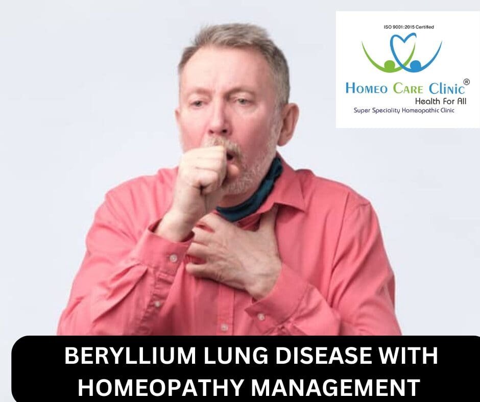Illustration showing lung damage caused by chronic beryllium disease