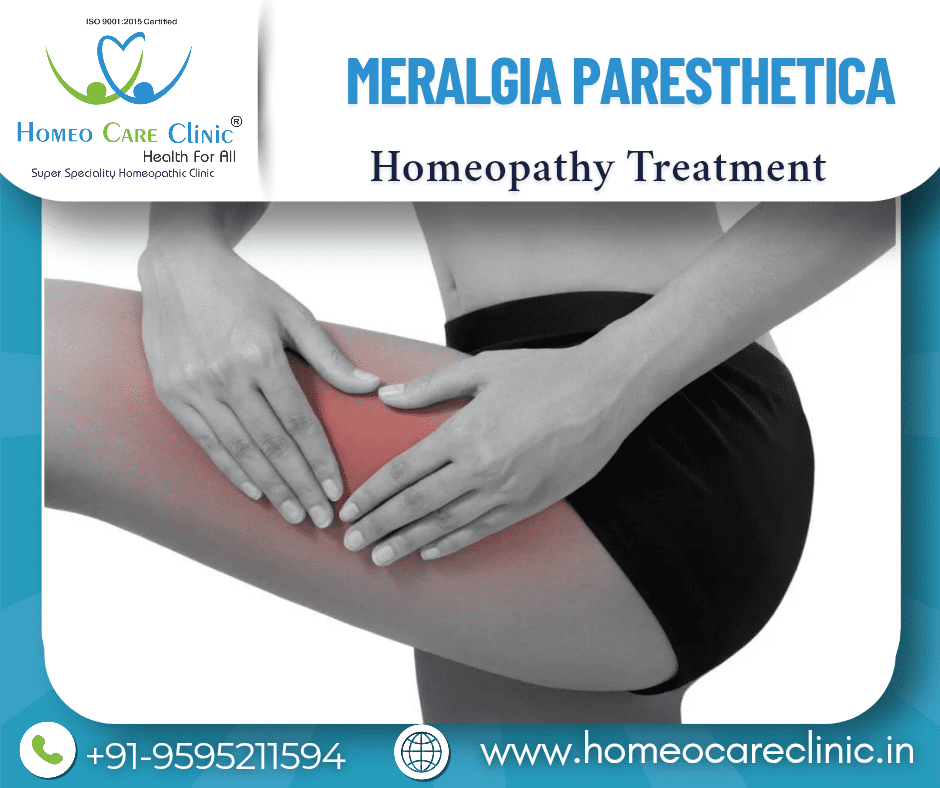 meralgia paresthetica with nerve compression and therapy icons
