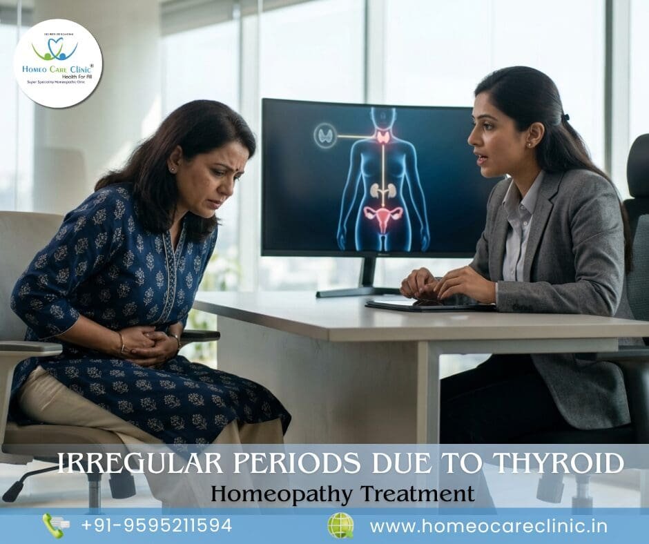 Irregular periods due to thyroid: Causes, Symptoms, and Homeopathy treatment
