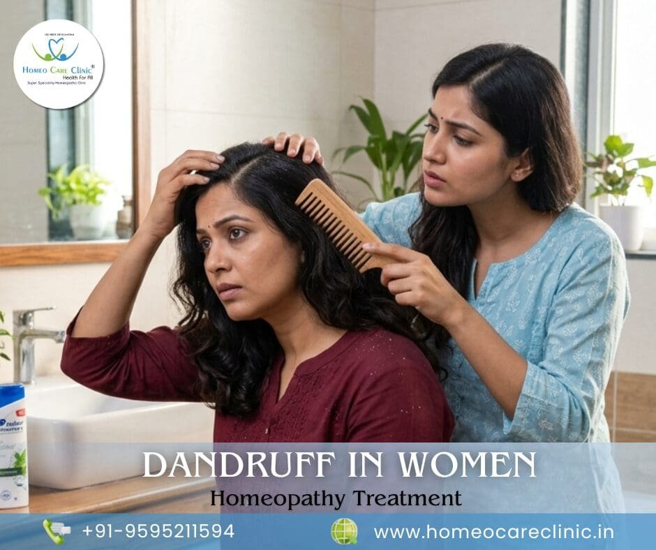Dandruff in women: Causes, Signs, and Homeopathy Treatment