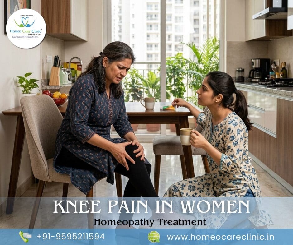 Knee pain in women: Causes, Signs, and Homeopathy Treatment
