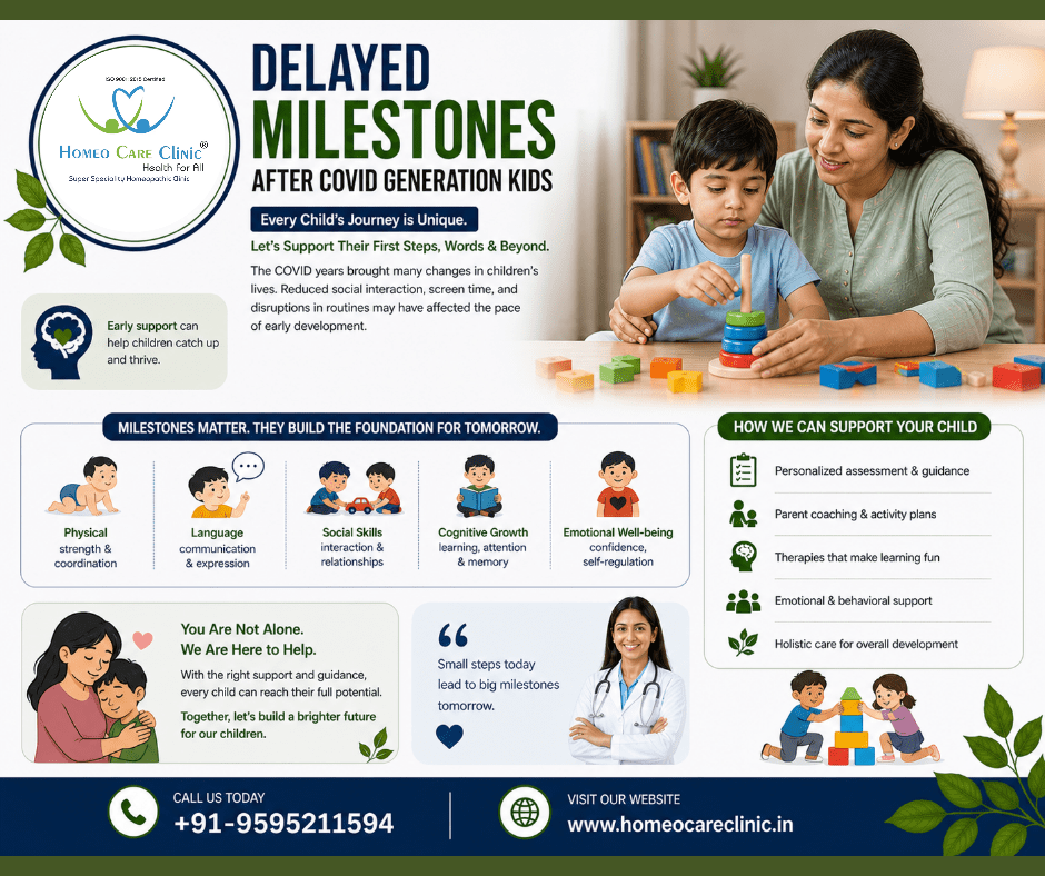Causes, Symptoms, and Homeopathy Treatment for Delayed milestones after COVID generation kids
