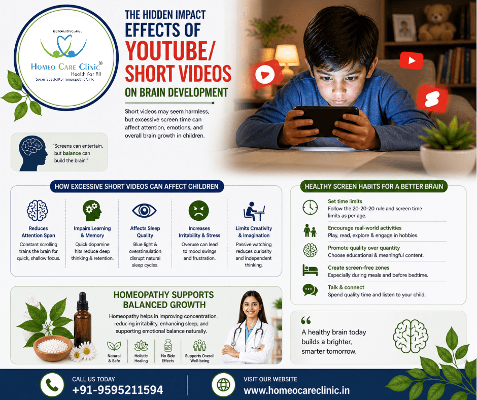 Effects of YouTube & Short Videos on Brain Development in Kids | Homeopathy Treatment