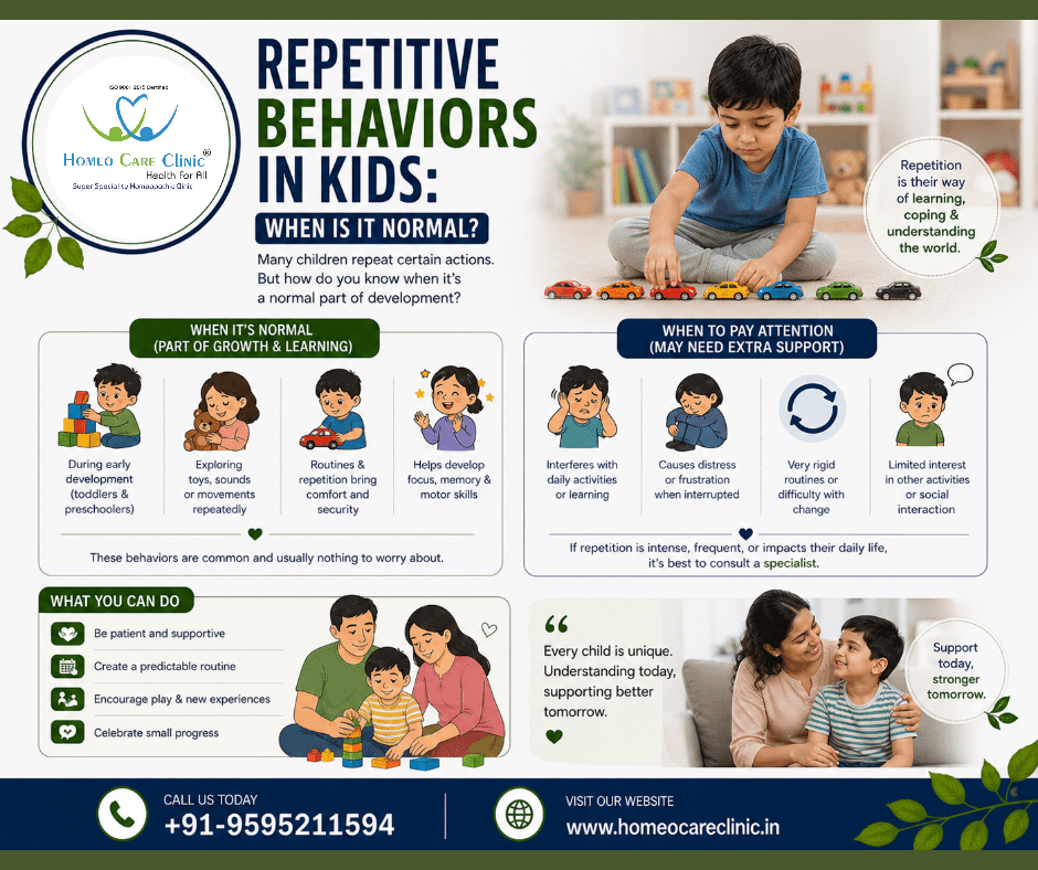 Repetitive Behaviors in Kids: When Is It Normal? Signs & Homeopathy Treatment