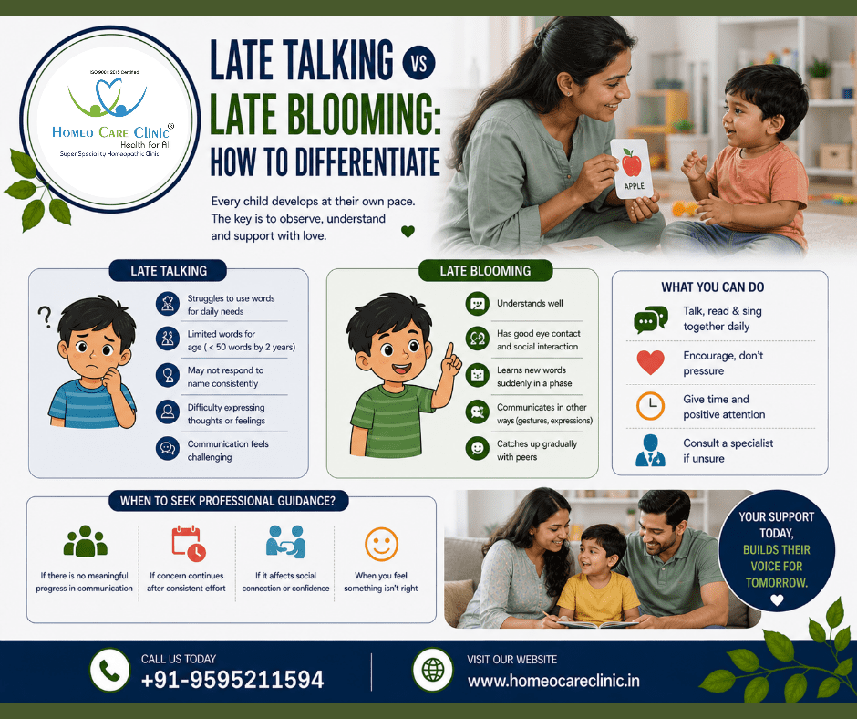 Late Talking vs Late Blooming: How to Differentiate Speech Delays in Children | Homeo Care Clinic