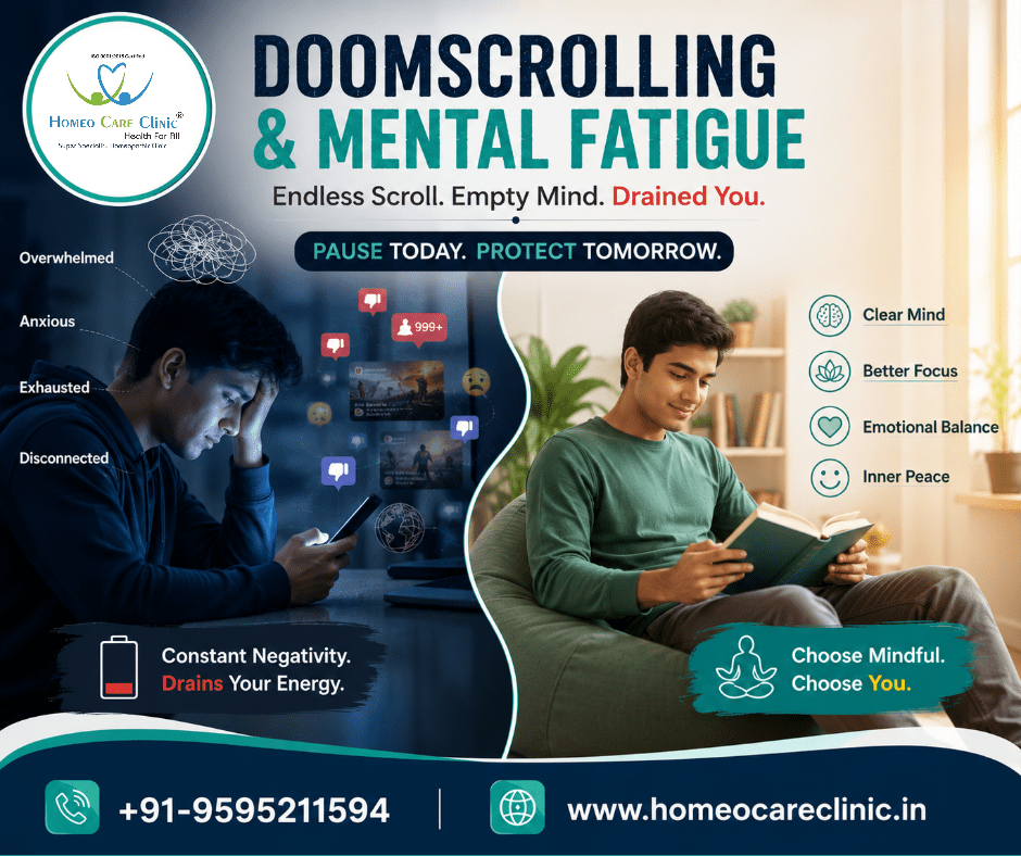 Doomscrolling and Mental Fatigue: Causes, Symptoms & Homeopathic Treatment