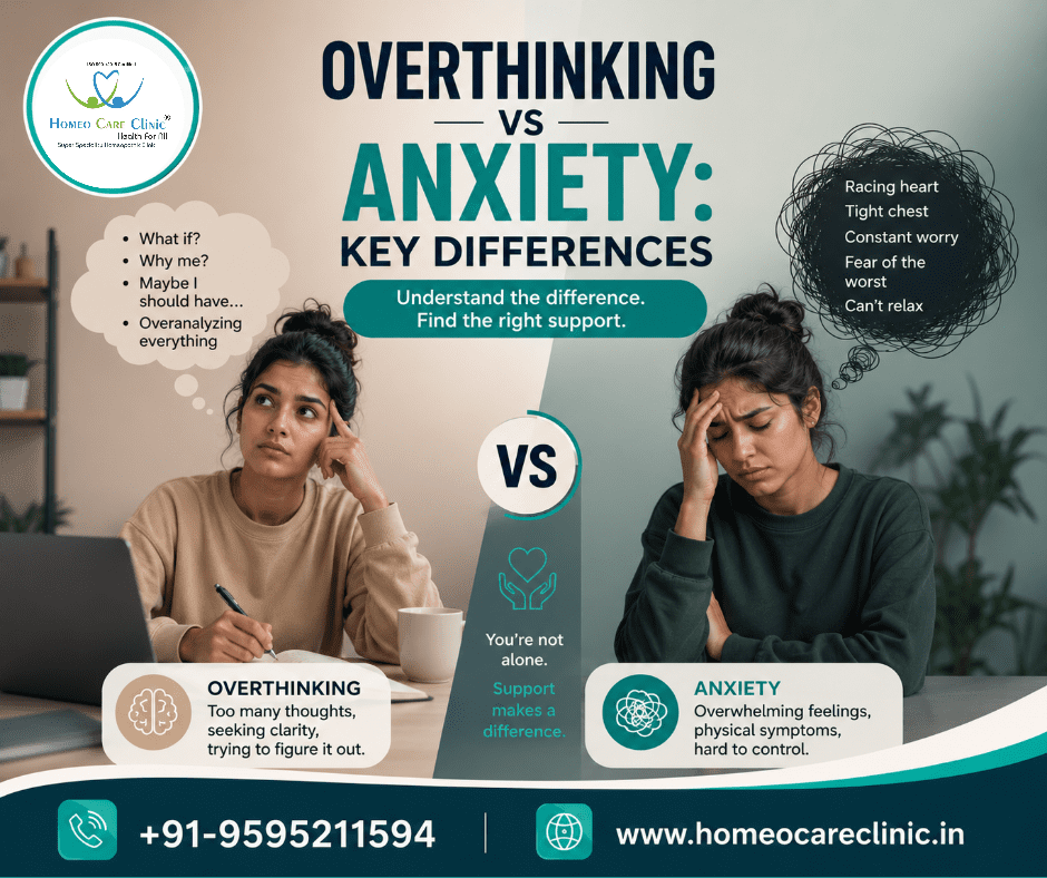 Overthinking vs Anxiety: Key Differences, Symptoms & Homeopathic Treatment