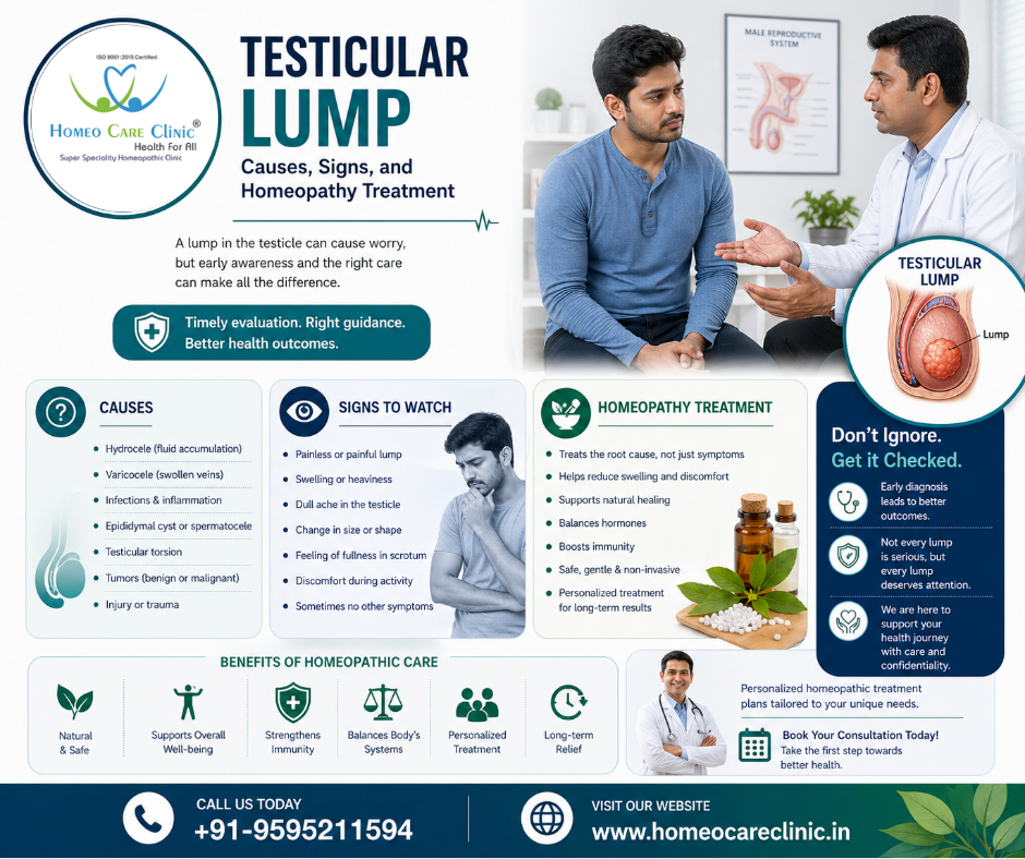Testicular lump: Causes, Signs, and Homeopathy Treatment
