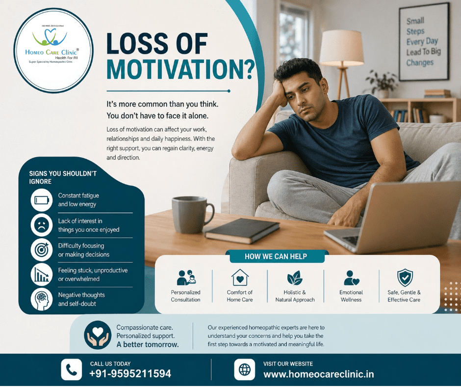 Loss of motivation: Causes, Signs, and Homeopathy Treatment