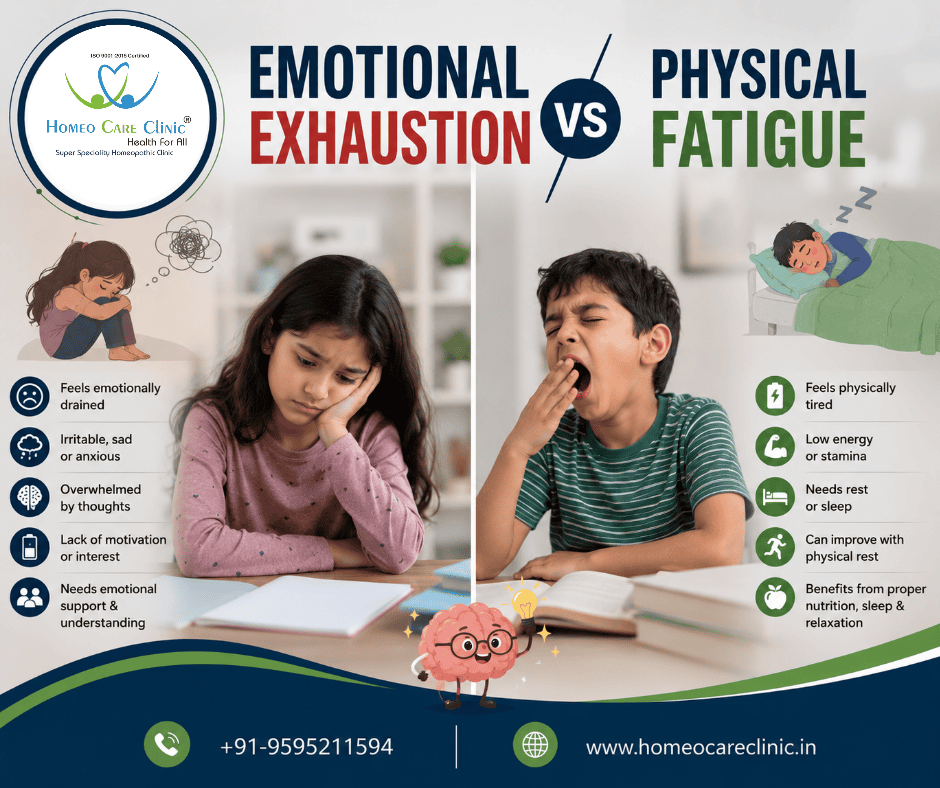 Understanding Emotional Exhaustion vs Physical Fatigue – Causes, Symptoms & Homeopathic Treatment
