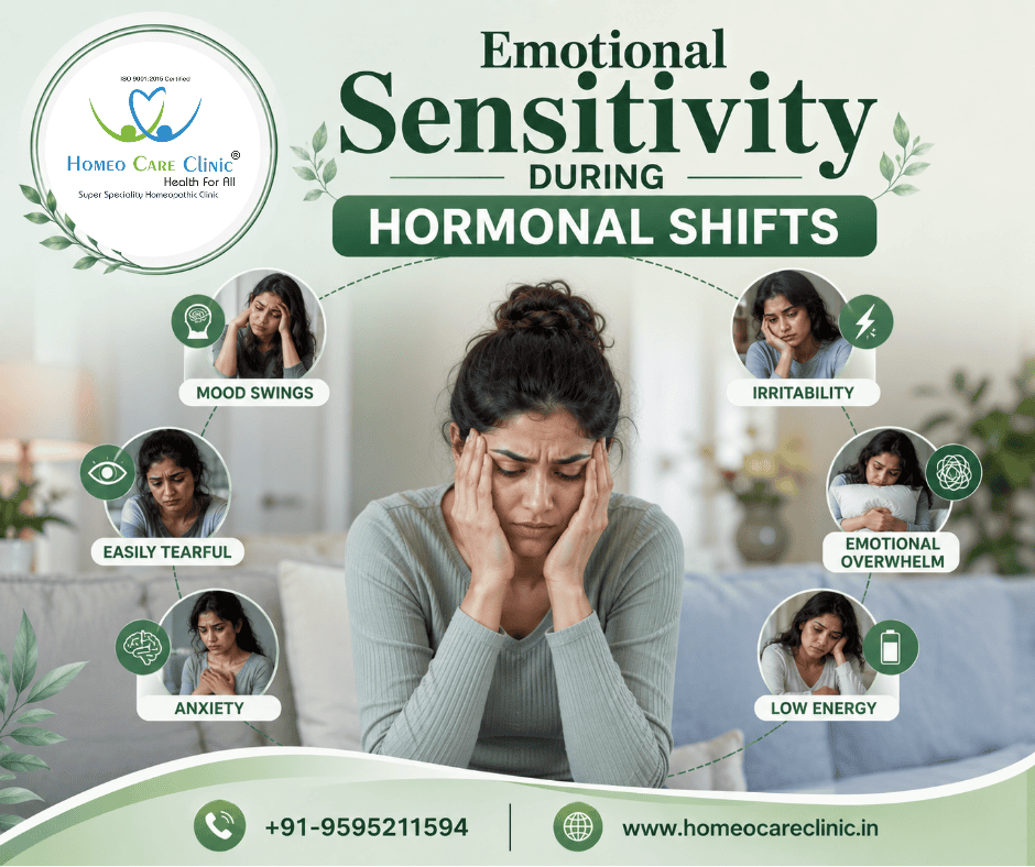 Understanding Emotional Sensitivity During Hormonal Shifts – Causes, Symptoms & Homeopathic Treatment