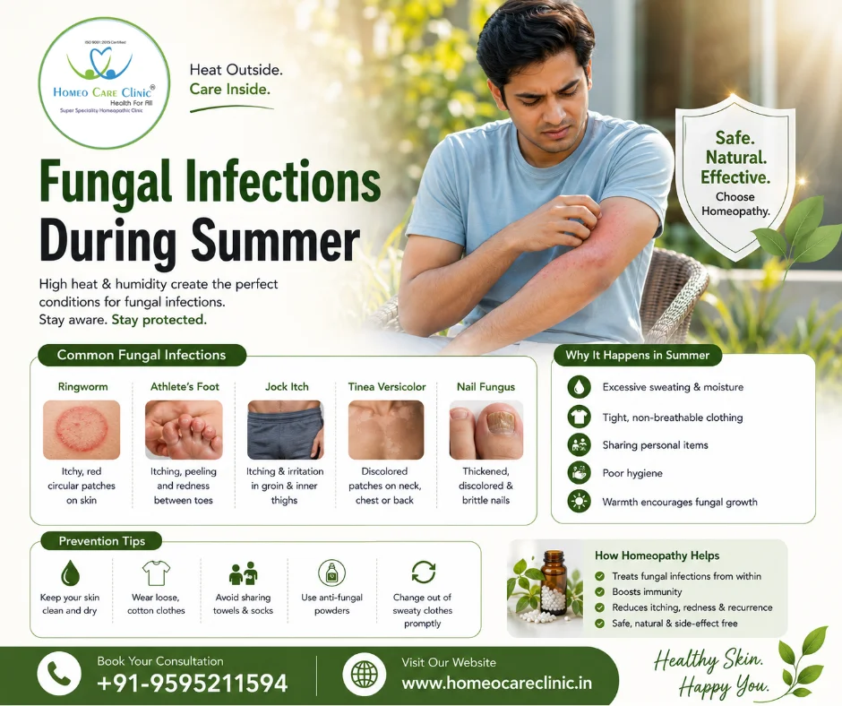 Fungal Infections in Summer: Causes, Symptoms & Homeopathic Treatment Guide
