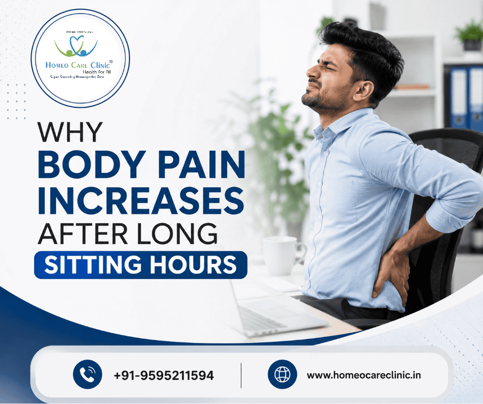 Body Pain After Sitting: Causes, Symptoms & Homeopathic Treatment